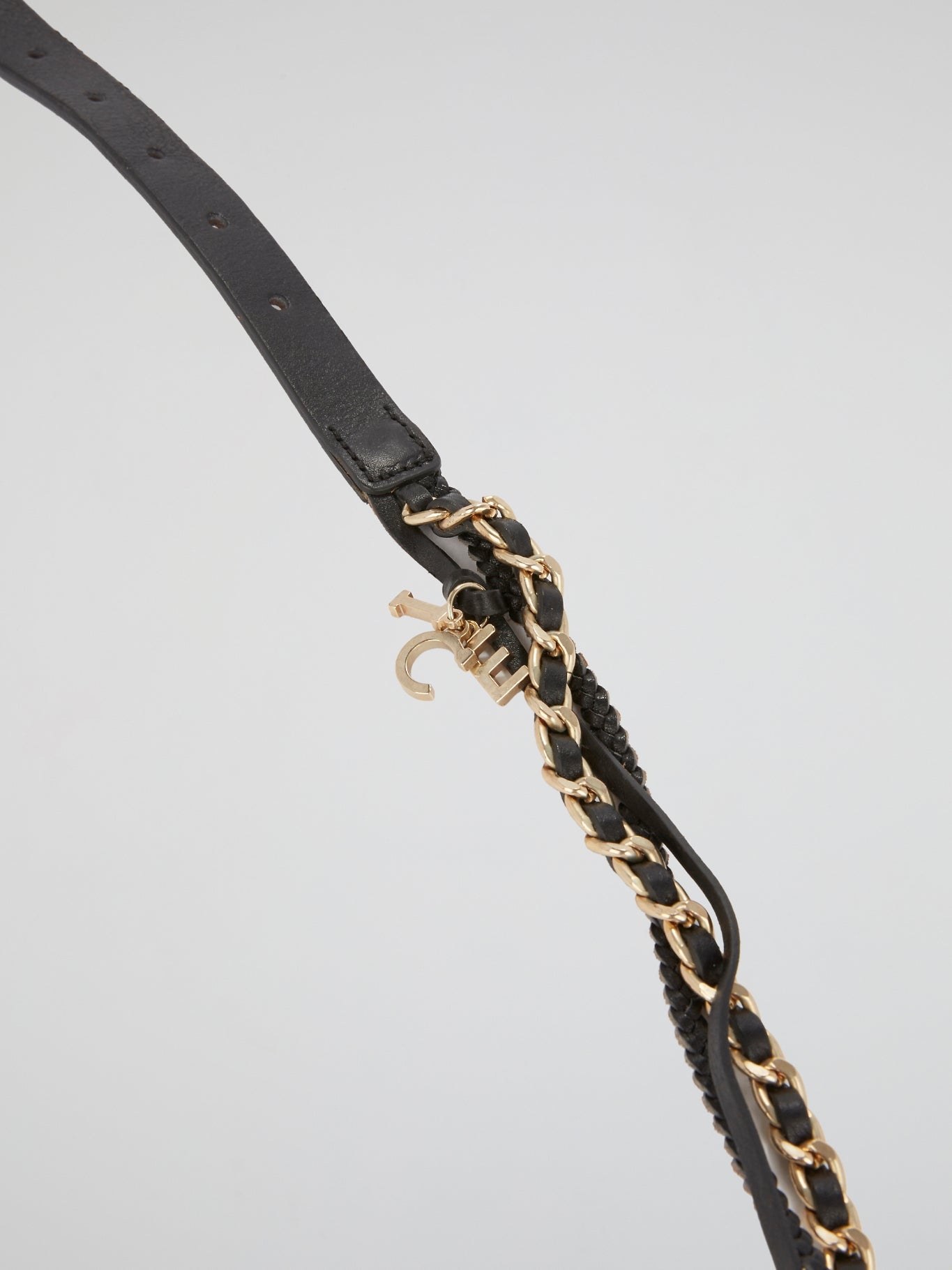 Black Multi-Strap Chain Accent Belt