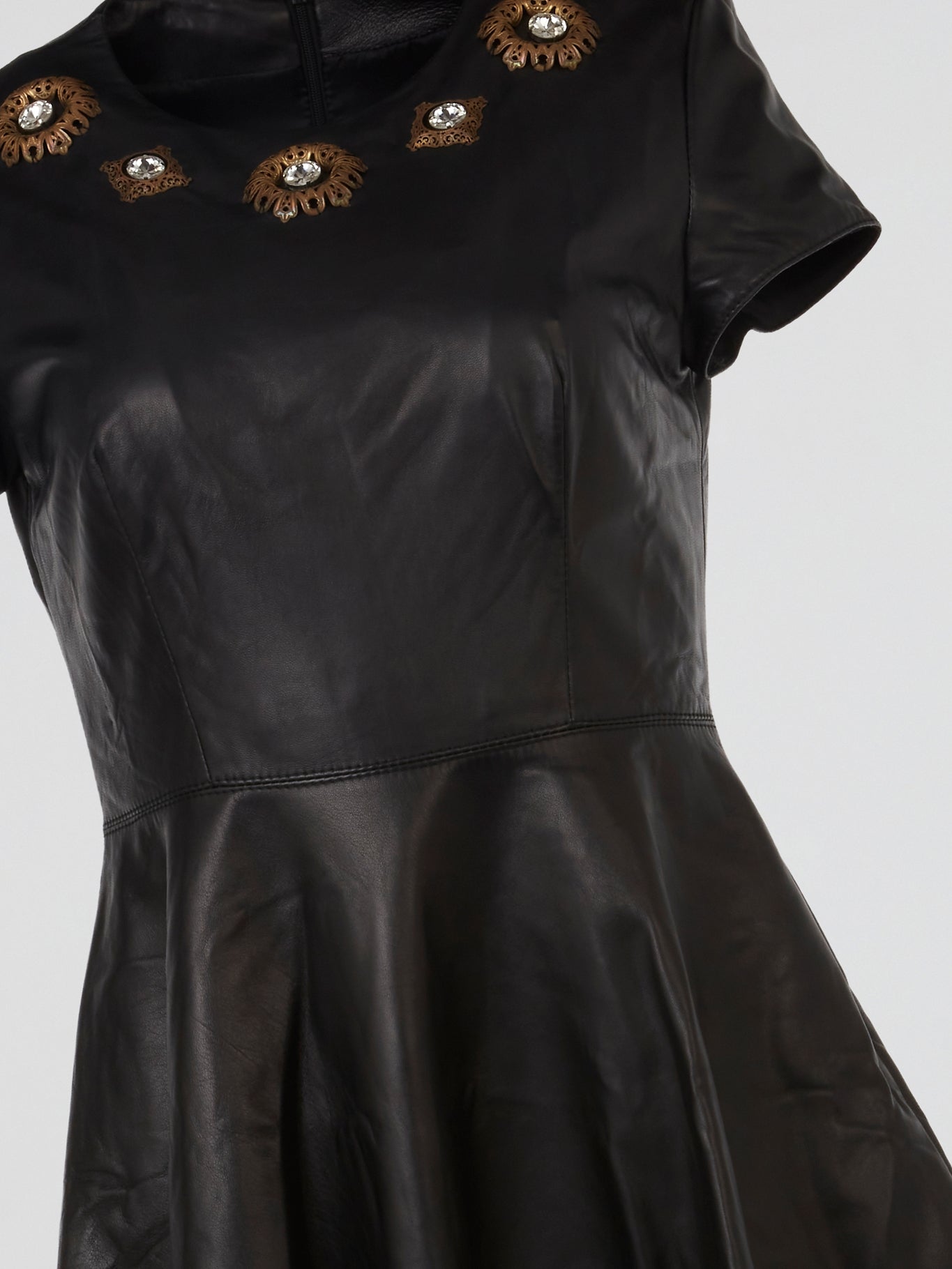 Ember Jewel Embellished Leather Dress
