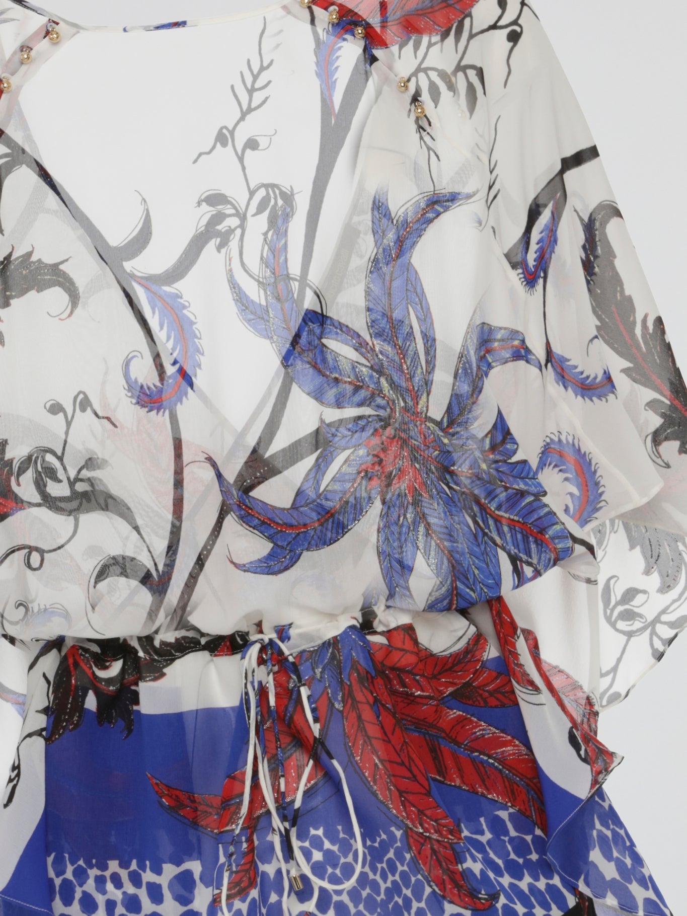 Scarlet Breeze Sheer Wrap Kaftan Top