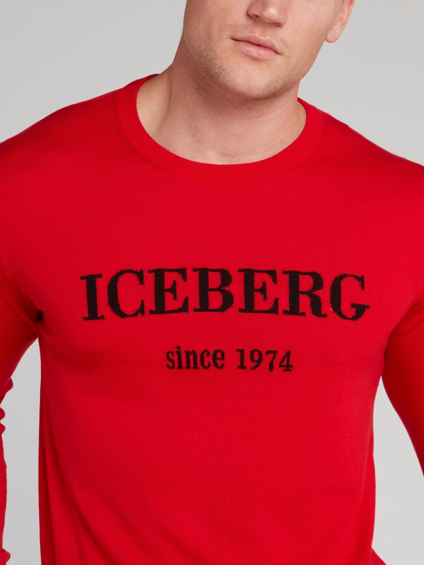 Красный классический свитшот с логотипом