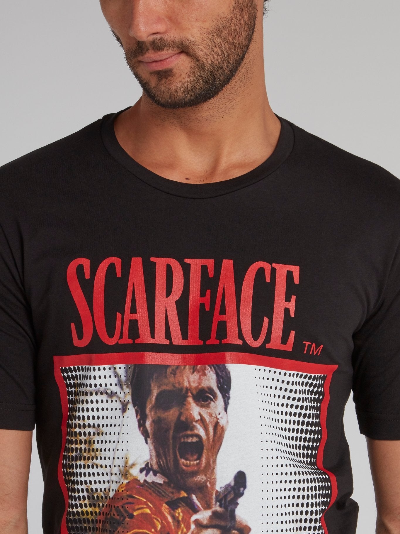 Black Scarface Graphic Print T-Shirt