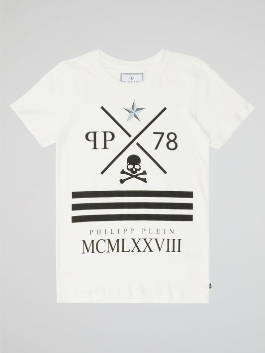 Rebel 1978 White Graphic Tee
