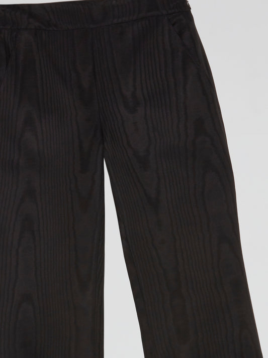 Black Satin Wide-Leg Pants