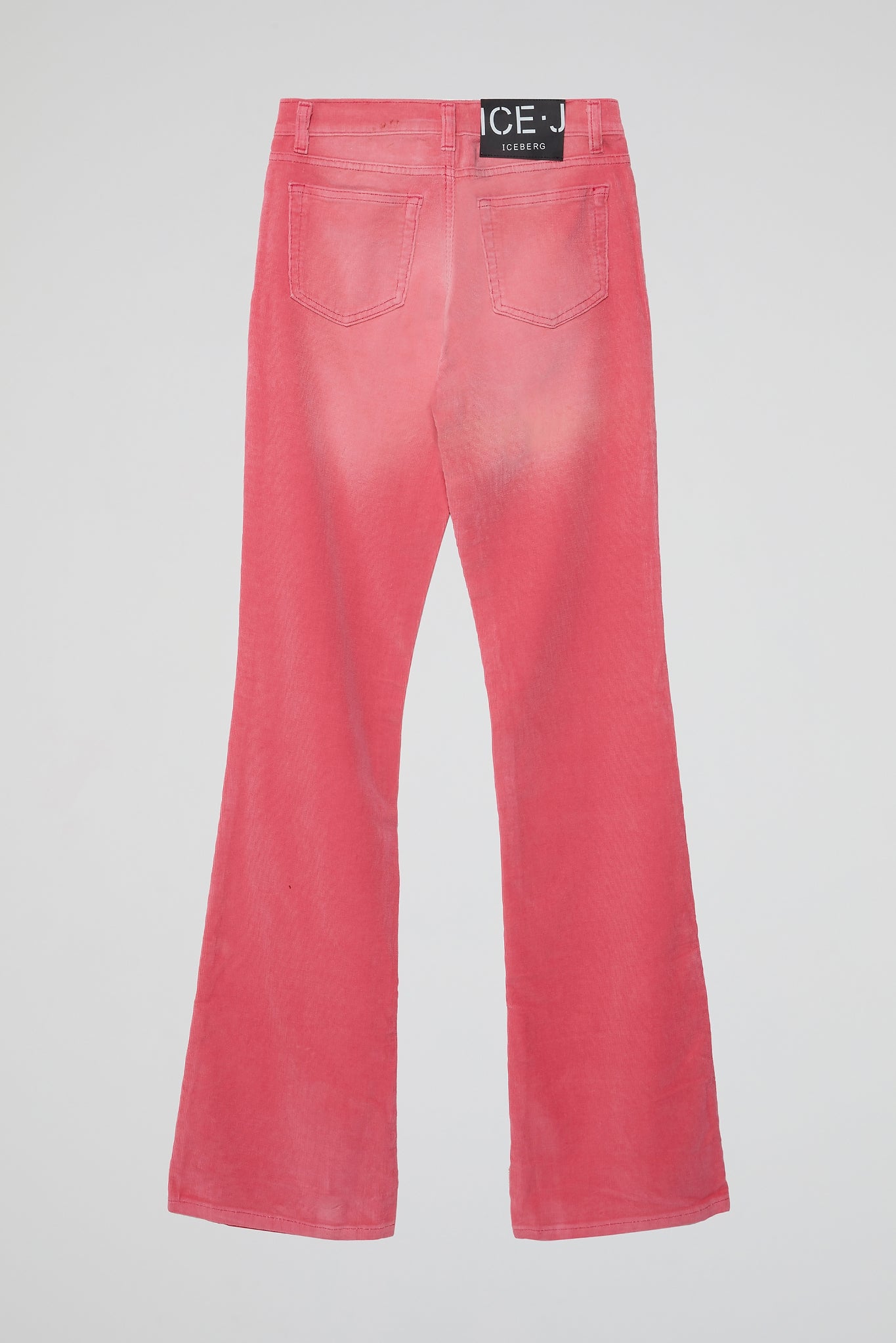 Pink Flared Washed Denim