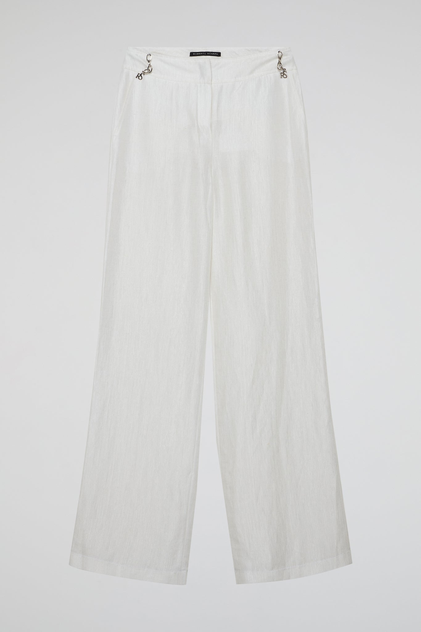 White Ivory Wide-Leg Trousers