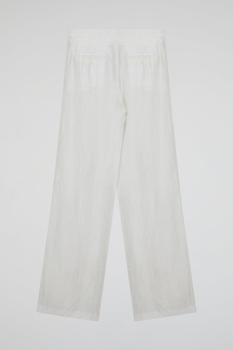 White Ivory Wide-Leg Trousers