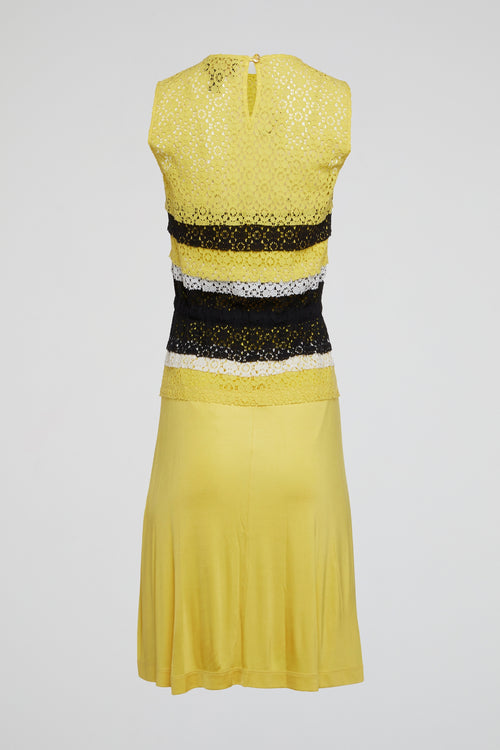 Yellow Lace A-Line Dress