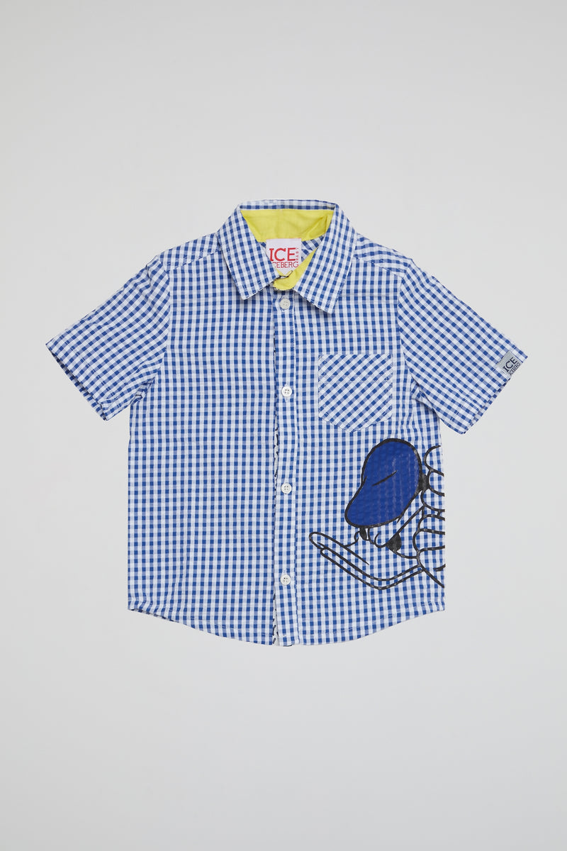 Blue Explorer Gingham Shirt with Donald Duck