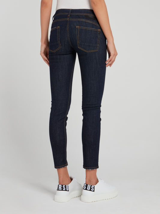 Dark Wash Cropped Skinny Jeans