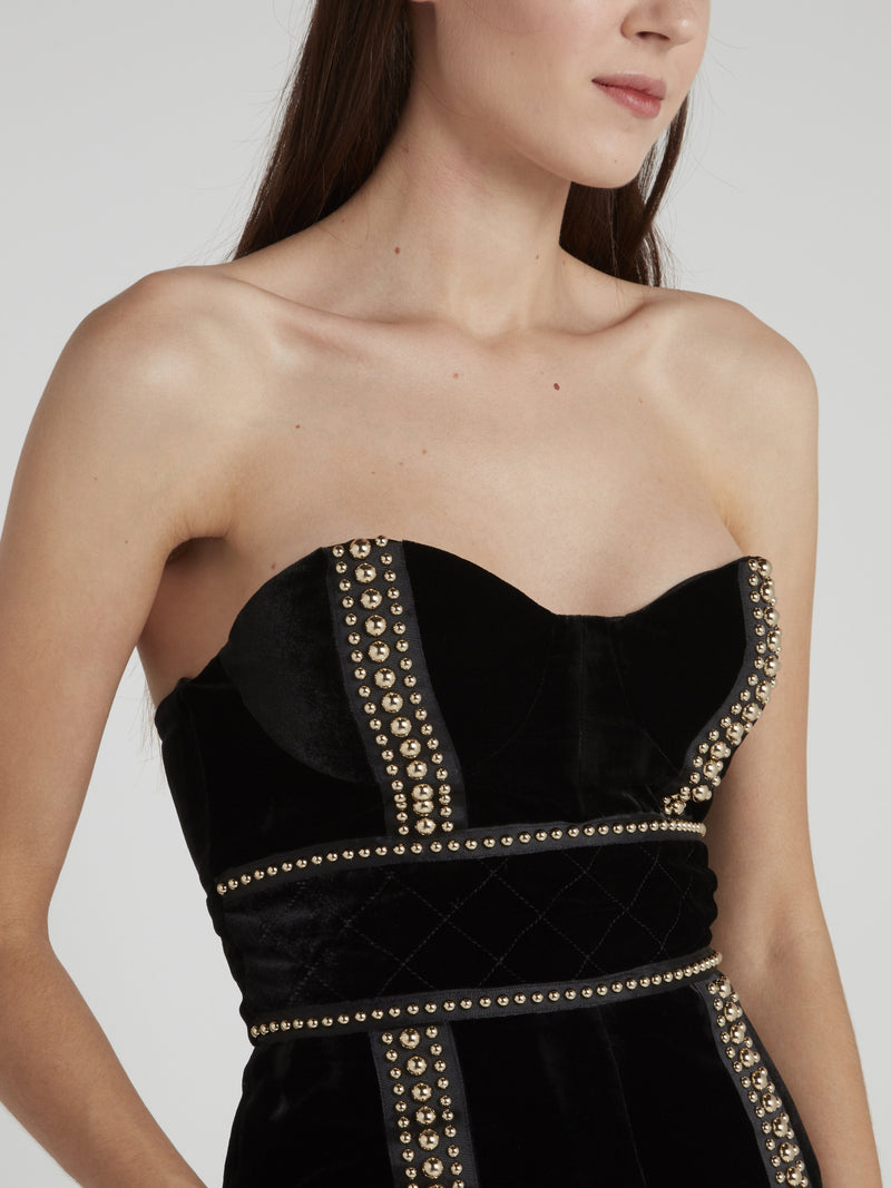 Rolsa Black Studded Tube Dress