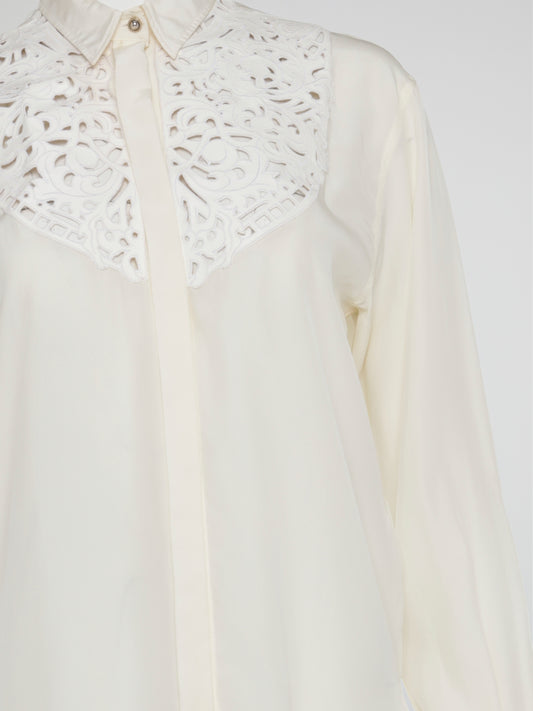 White Cut-Out Detail Shirt