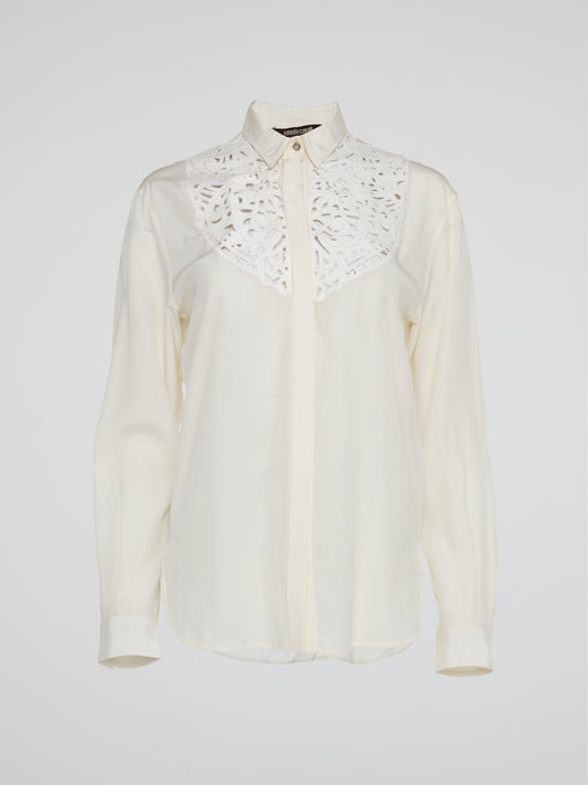 White Cut-Out Detail Shirt