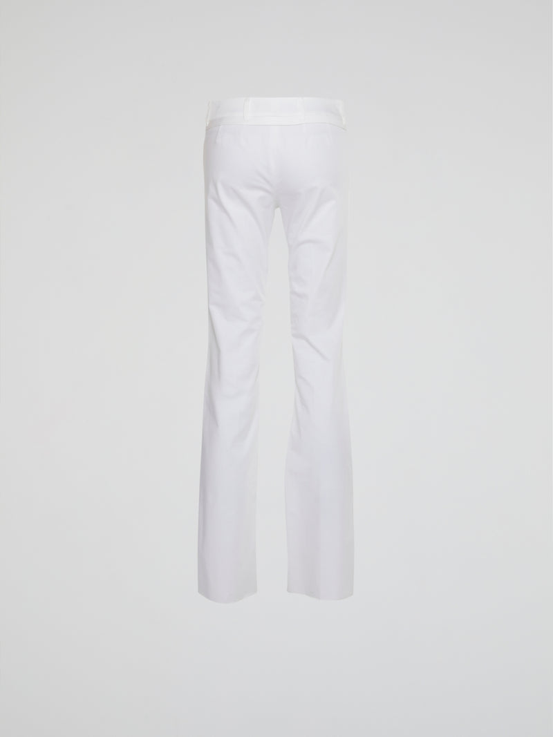 White Straight Cut Pants