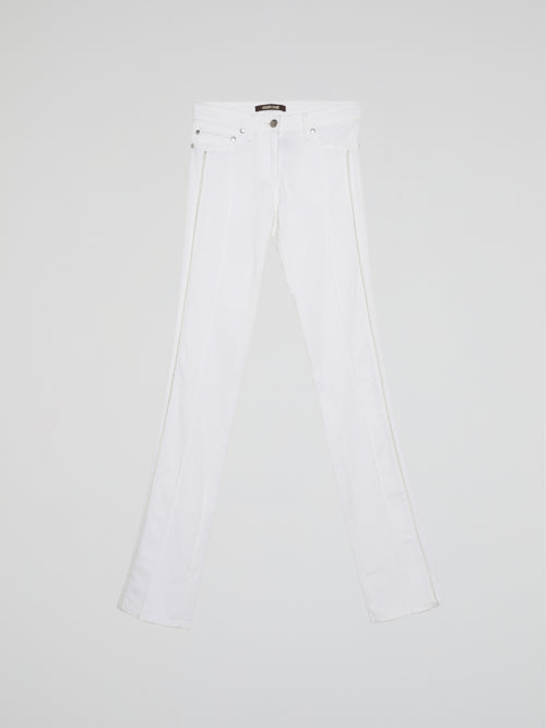 White Straight Cut Pants