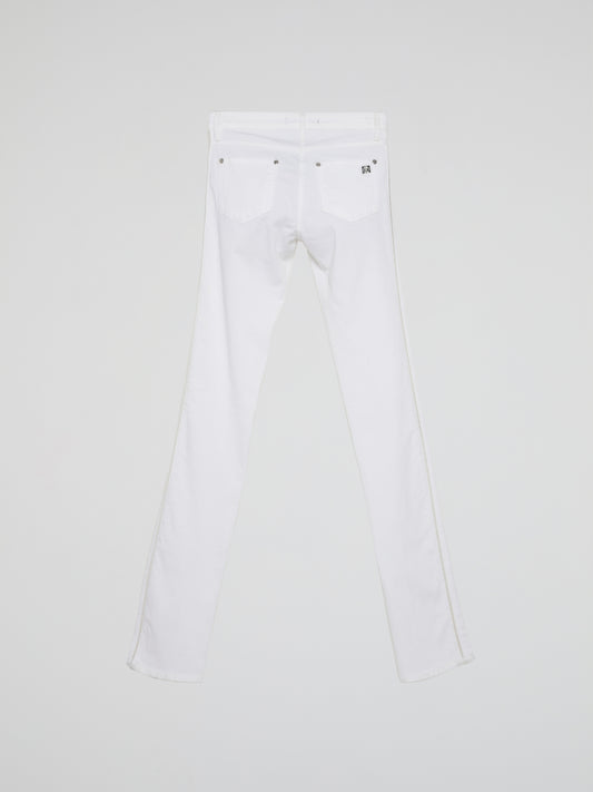 White Straight Cut Pants
