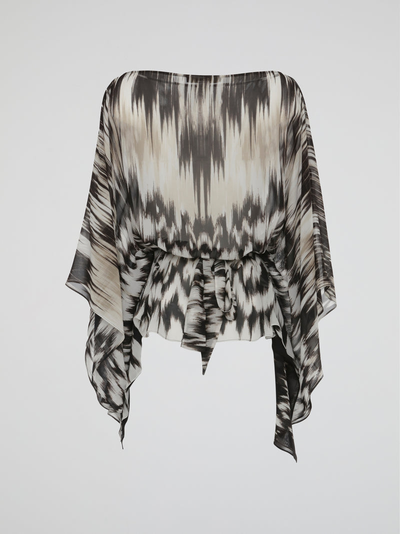 Obsidian Echo Sheer Draped Kaftan
