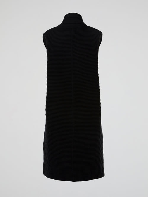 Black Double-Breasted Knit Vest