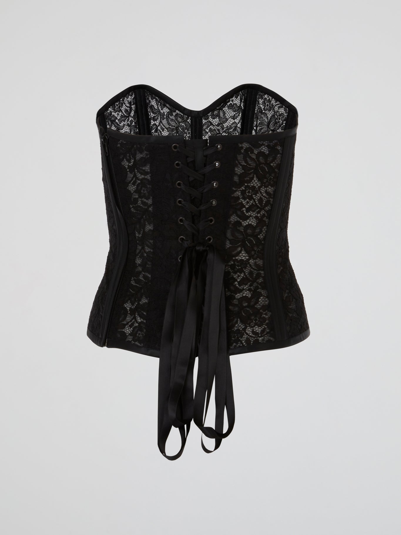 Black Midnight Lace-Up Bustier Corset