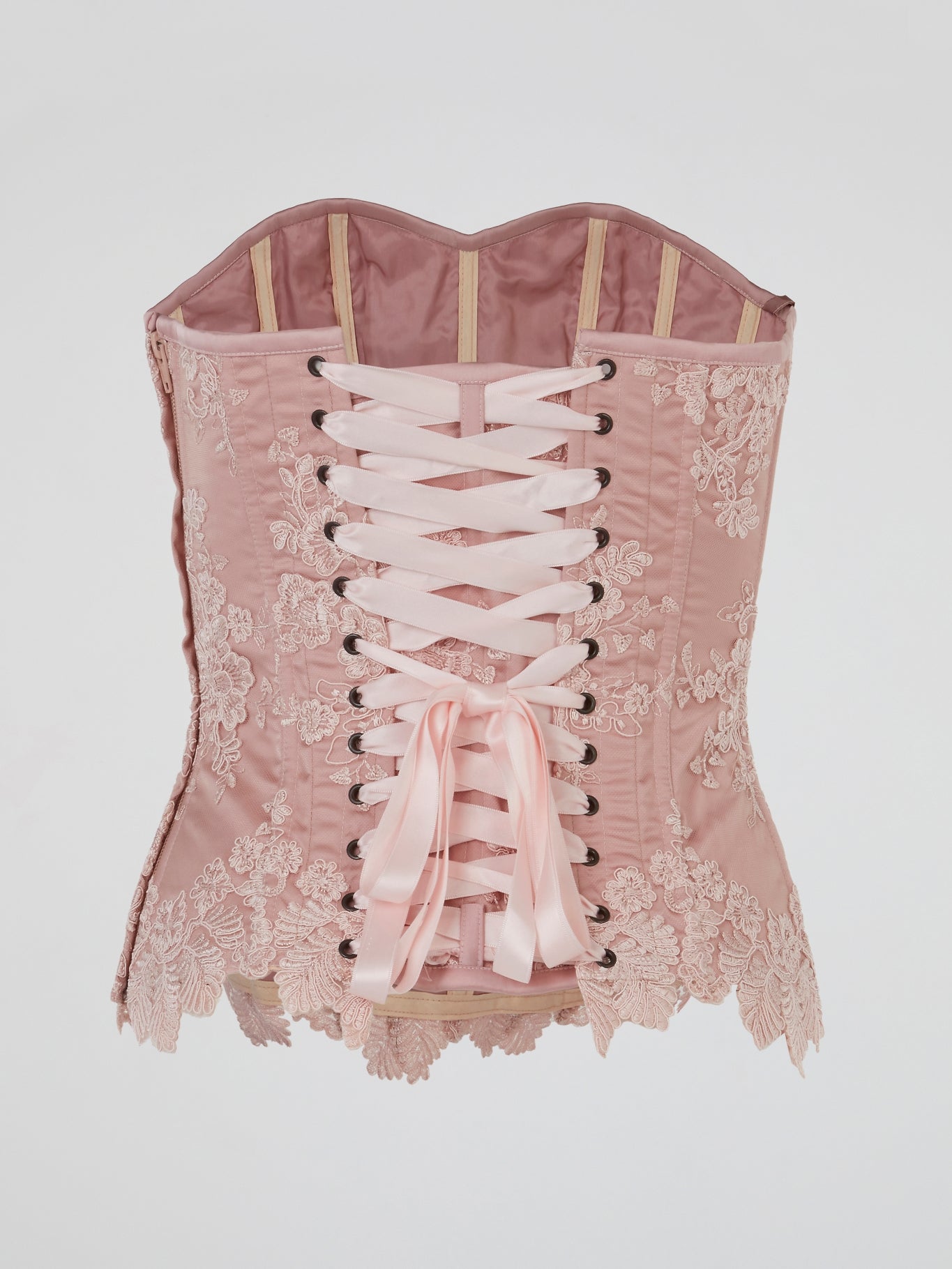 Pink Blush Embroidered Corset Top