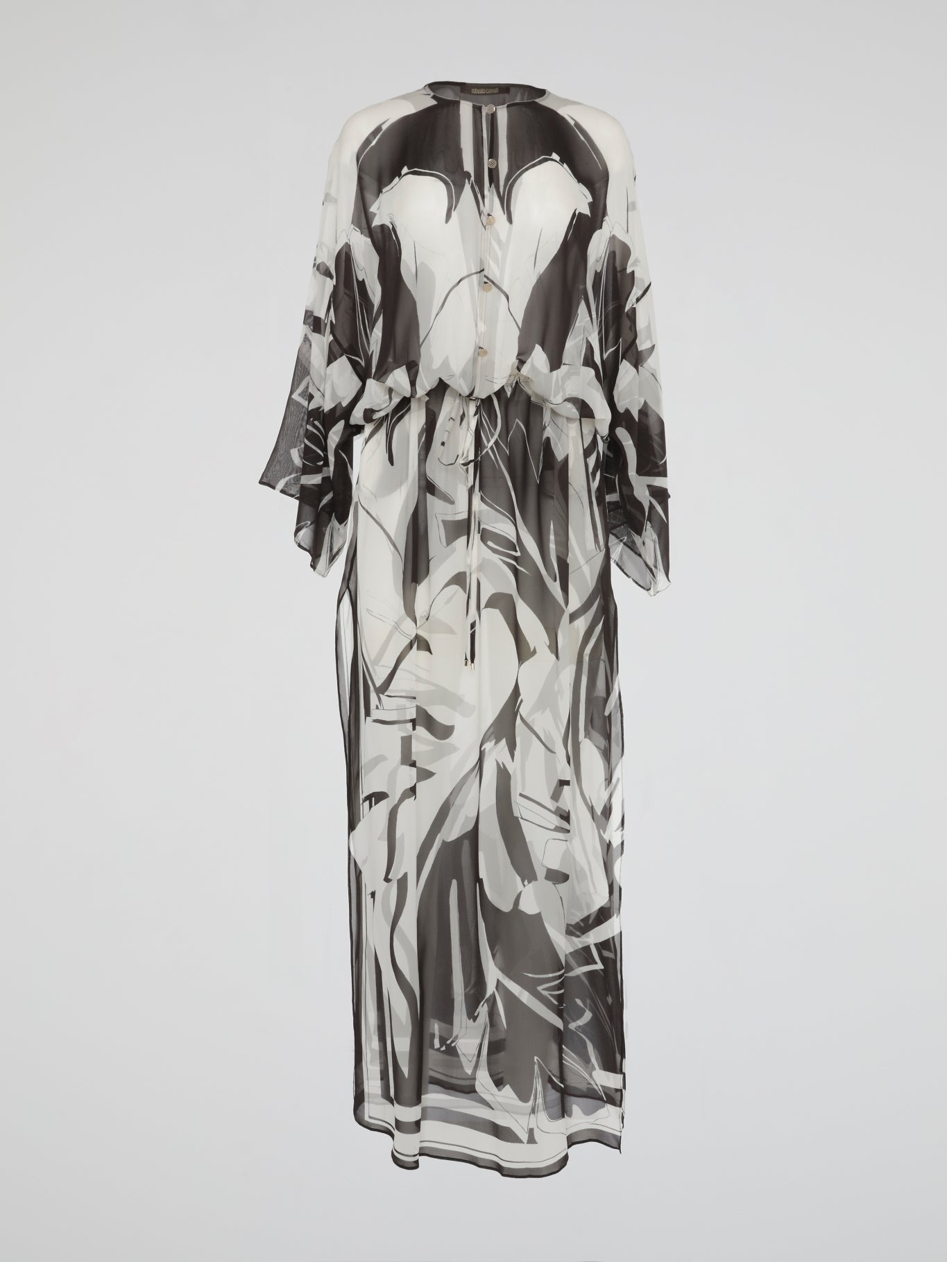 Monochrome Mirage Sheer Kaftan