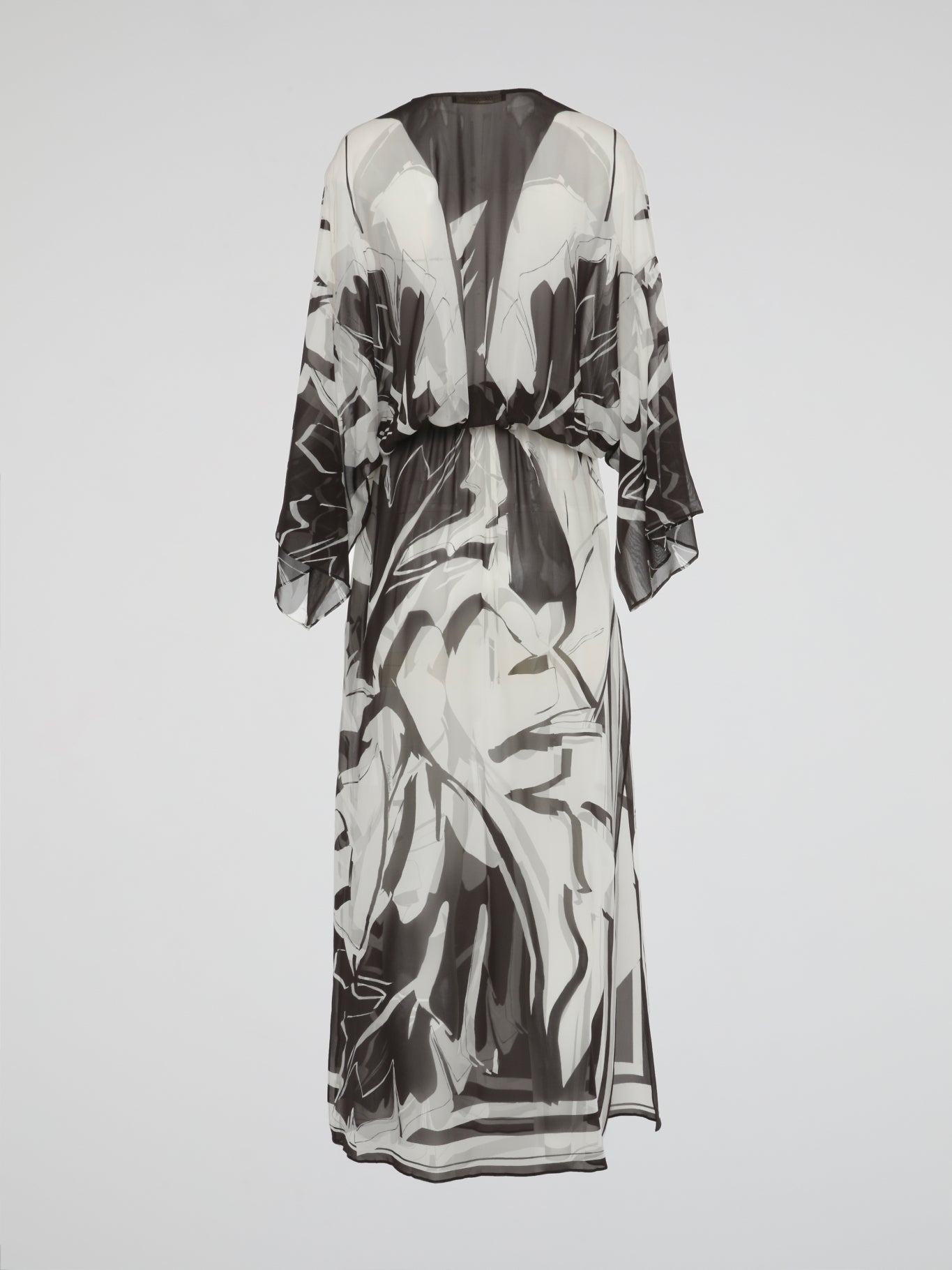Monochrome Mirage Sheer Kaftan