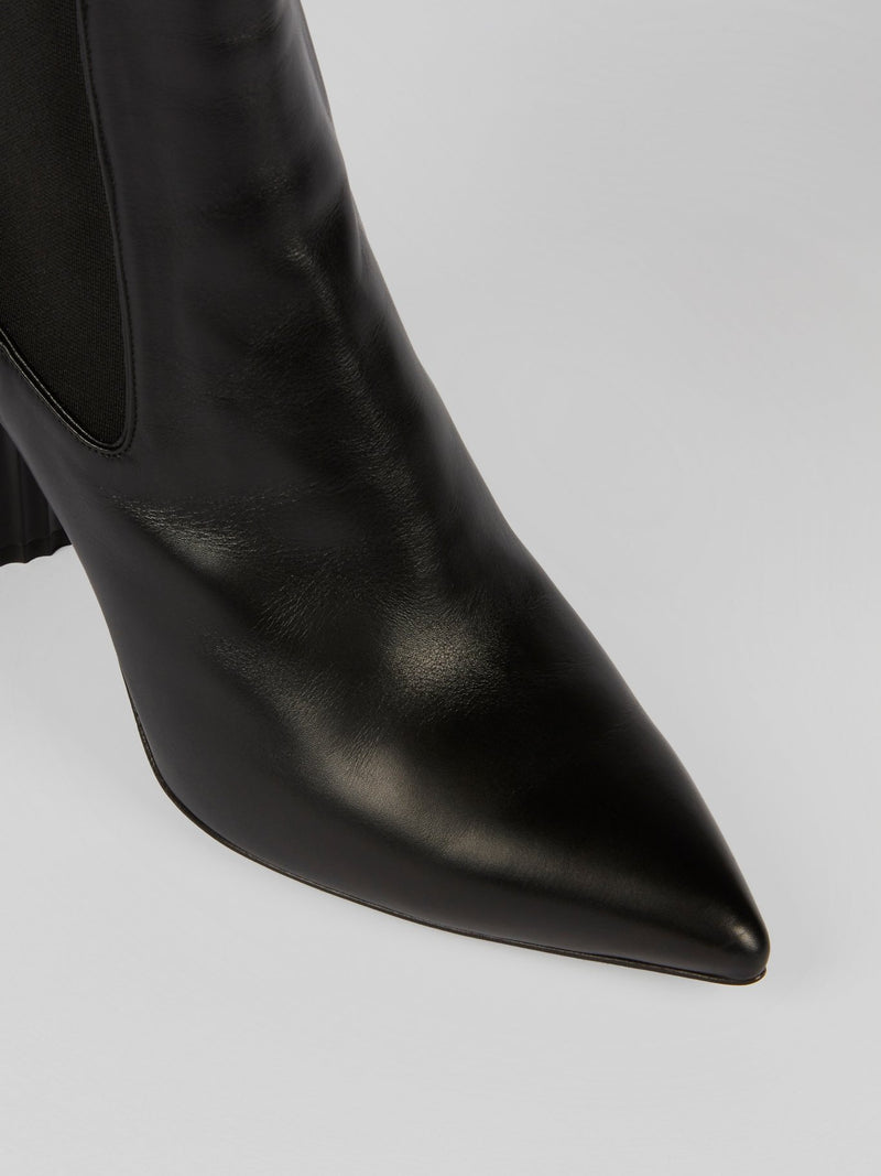 Black Leather Ankle Boots