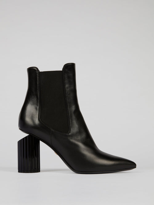 Black Leather Ankle Boots