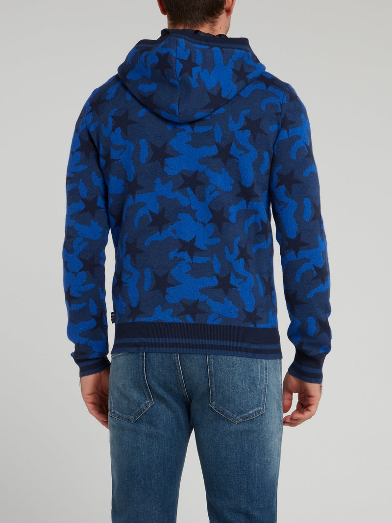 Blue Camo Stars Knit Jacket