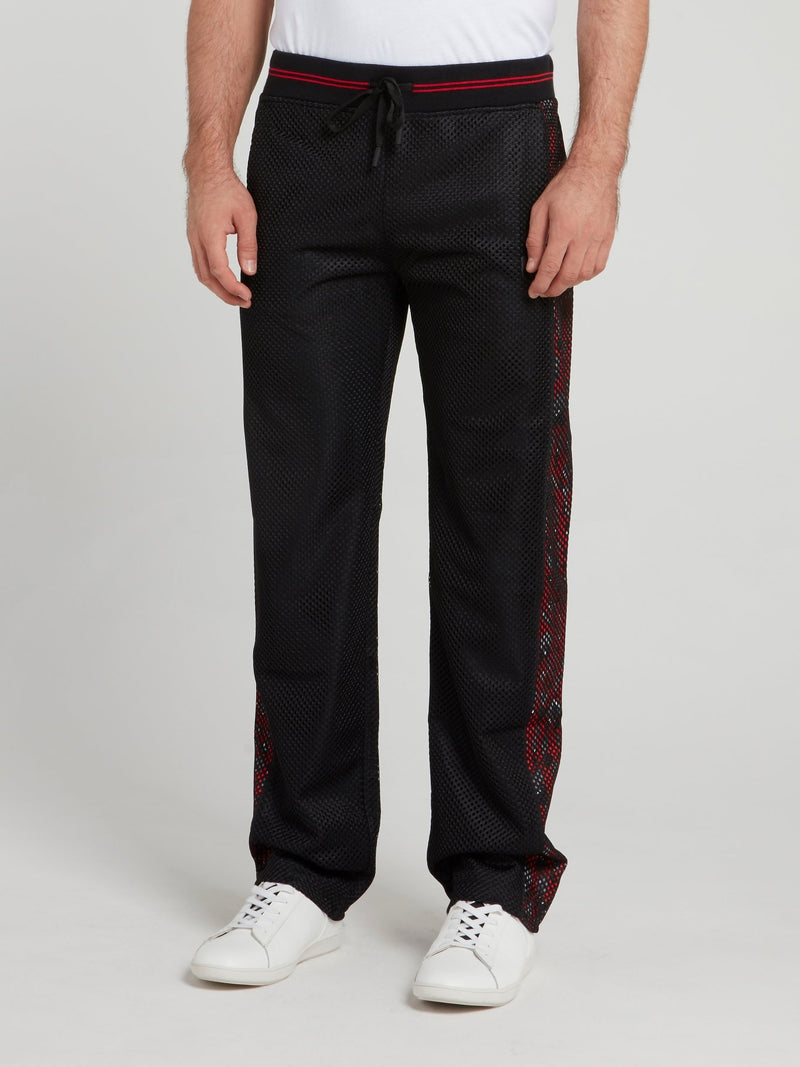 Black Net Track Pants