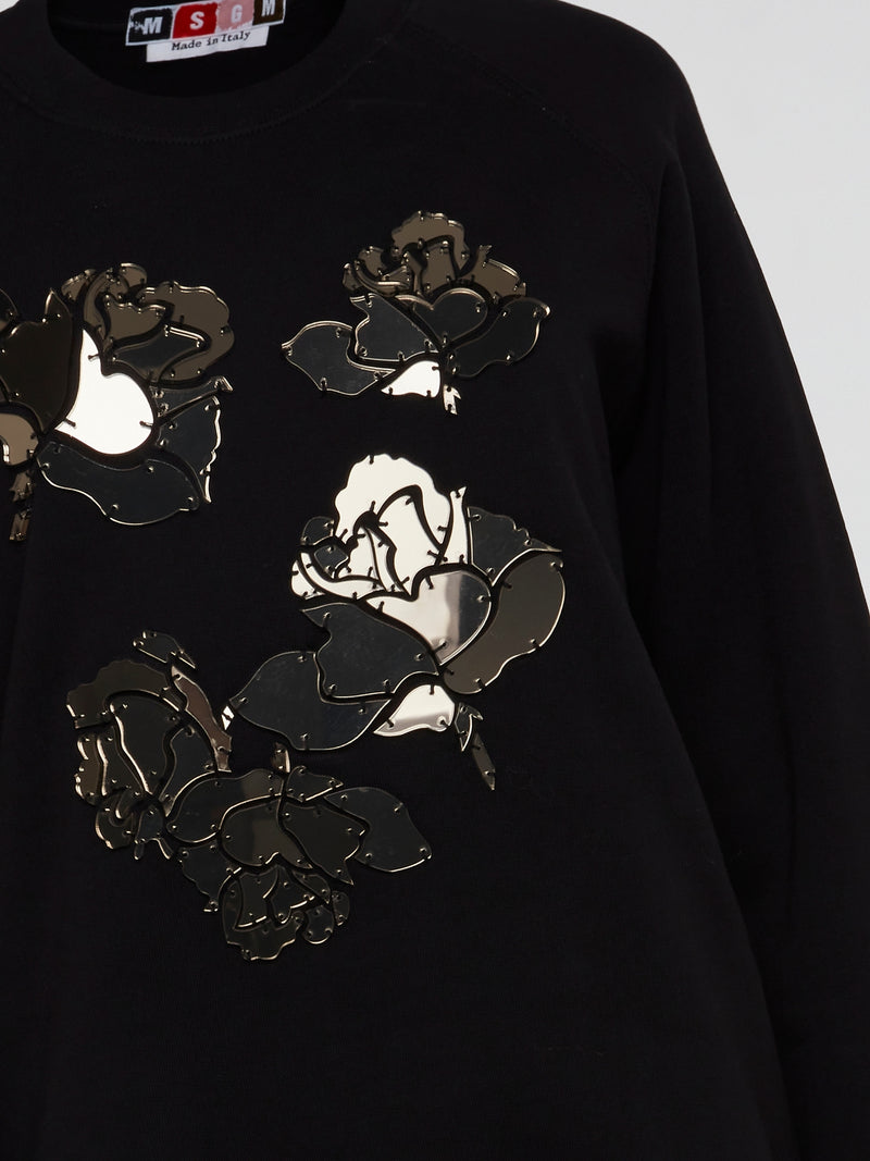 Black Noir Metallic Sweatshirt