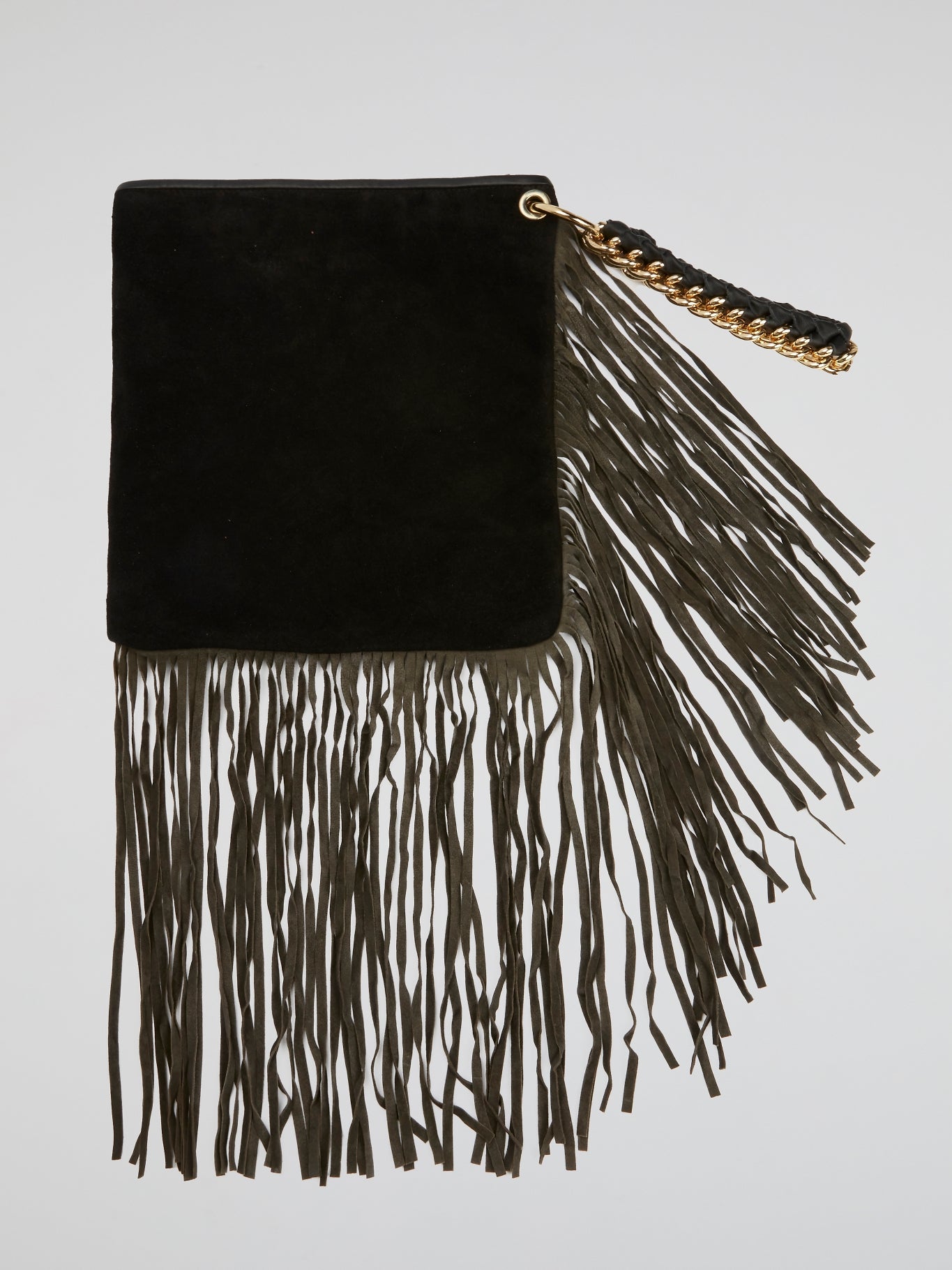 Black Eyelet Tassel Pouch