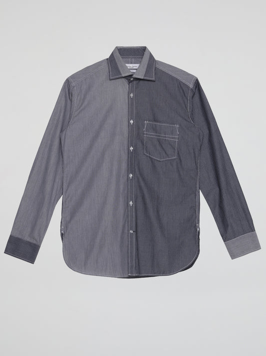 Grey Dual-Tone Pinstripe Shirt