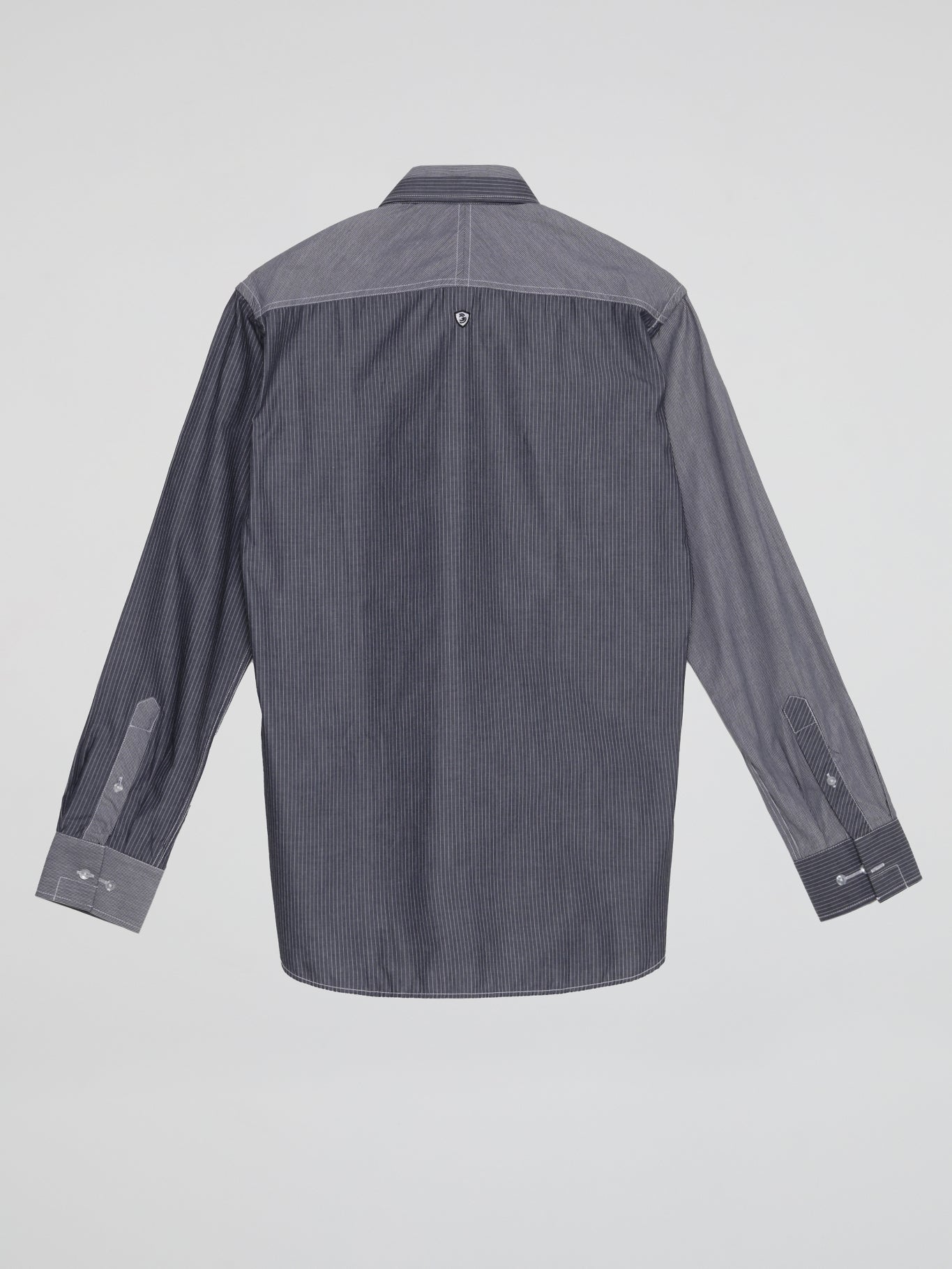 Grey Dual-Tone Pinstripe Shirt