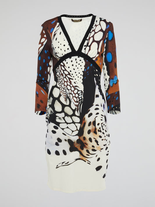 Elevate your style game with this stunning Abstract Print Plunge Dress from Roberto Cavalli - where art meets fashion in a graceful dance. The intricate design and vibrant colors of this dress will make you stand out in any crowd, turning heads wherever you go. Embrace your inner goddess and unleash your confidence in this one-of-a-kind piece that is sure to make a statement.