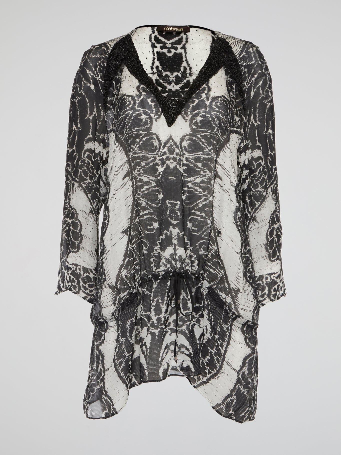 Shadow Mirage Embellished Sheer Kaftan