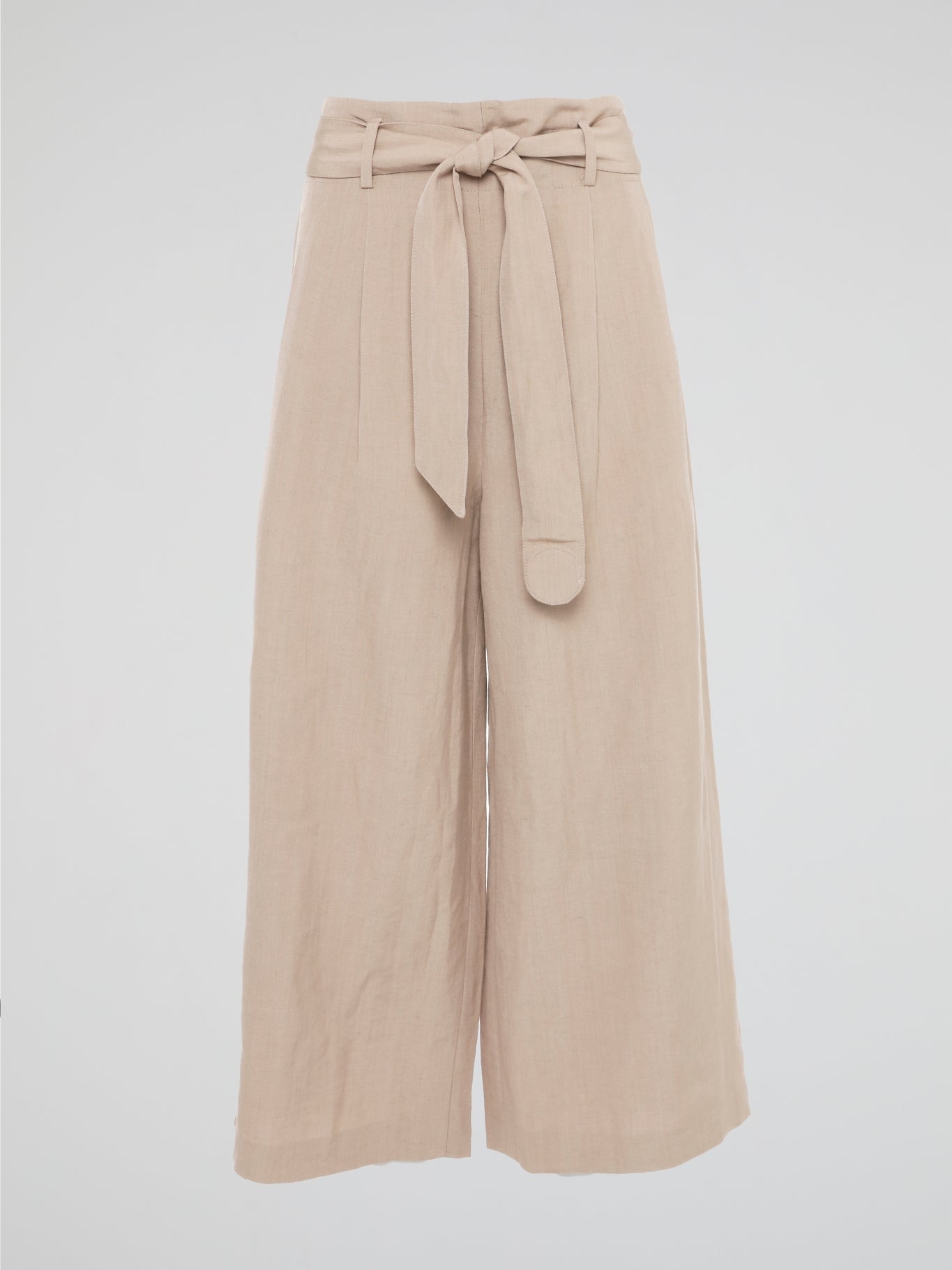 Elevate your style game with these Beige Belted Palazzo Pants from Akris Punto. Crafted with meticulous attention to detail, these pants feature a high-waisted, wide-leg silhouette that flatters every body type. The chic belted waist adds a touch of sophistication, making these pants the perfect choice for a day at the office or a stylish evening event.