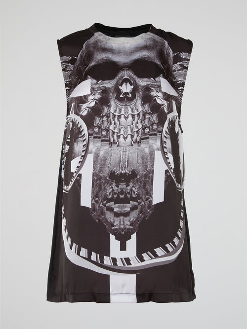 Embrace your rebellious side with the Skull Print Sleeveless Dress by Marcelo Burlon Milan. This edgy and daring dress features a captivating skull motif that exudes confidence and attitude. The sleeveless design adds a touch of femininity and versatility, making it the perfect statement piece to rock at any event or occasion.