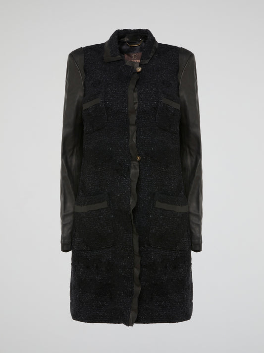 Step out in style and sophistication with our Tweed Panel Trench Coat from Roberto Cavalli. Made from luxurious materials and featuring intricate tweed detailing, this coat is a timeless addition to any wardrobe. Stand out from the crowd and make a statement with this elegant and unique piece.