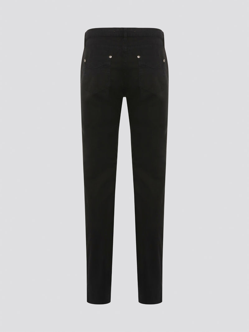 Step out in style with these sleek and versatile Black Skinny Fit Jeans from Roberto Cavalli. Made from premium quality denim, these jeans hug your curves in all the right places while offering unbeatable comfort. Whether dressed up with heels or down with sneakers, these jeans are a must-have for any fashion-forward wardrobe.