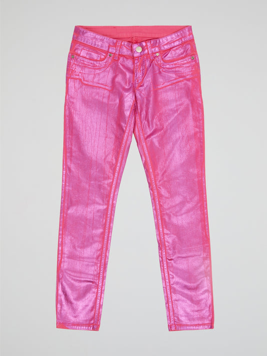 Step into the spotlight with these bold Neon Pink Denim Jeans by Dirk Bikkembergs. The vibrant color and high-quality denim make these jeans the perfect statement piece for any fashion-forward individual. Stand out from the crowd and embrace your inner trendsetter with these eye-catching jeans.