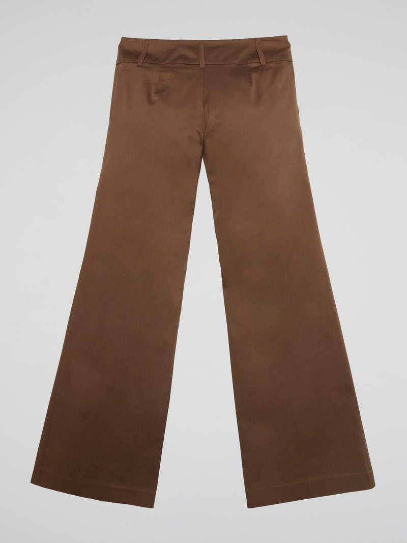 Espresso Brown Tailored Flare Trousers
