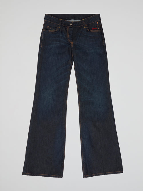 Indigo Blue High-Rise Flare Jeans