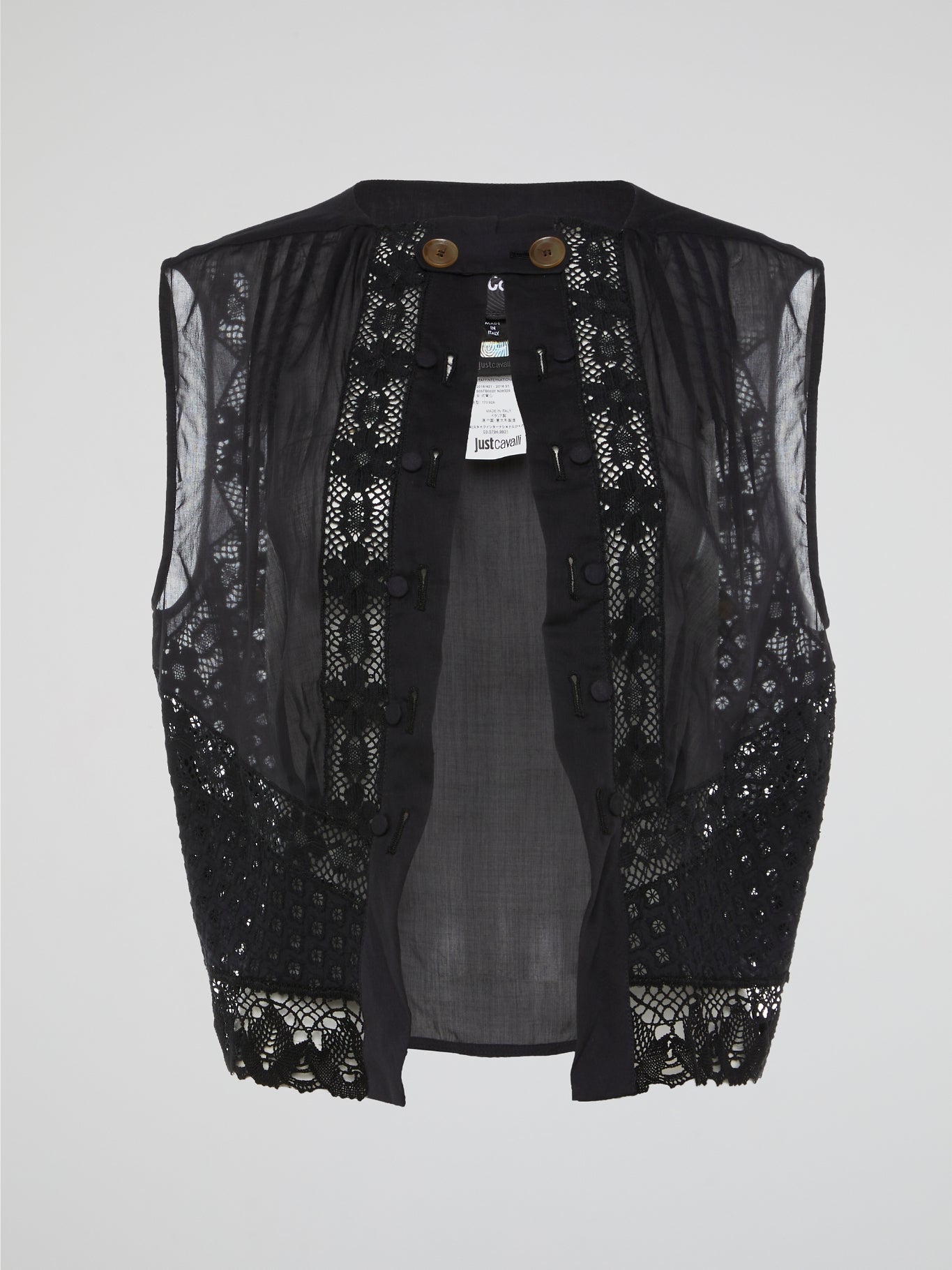 Black Enchantment Sheer Lace Vest
