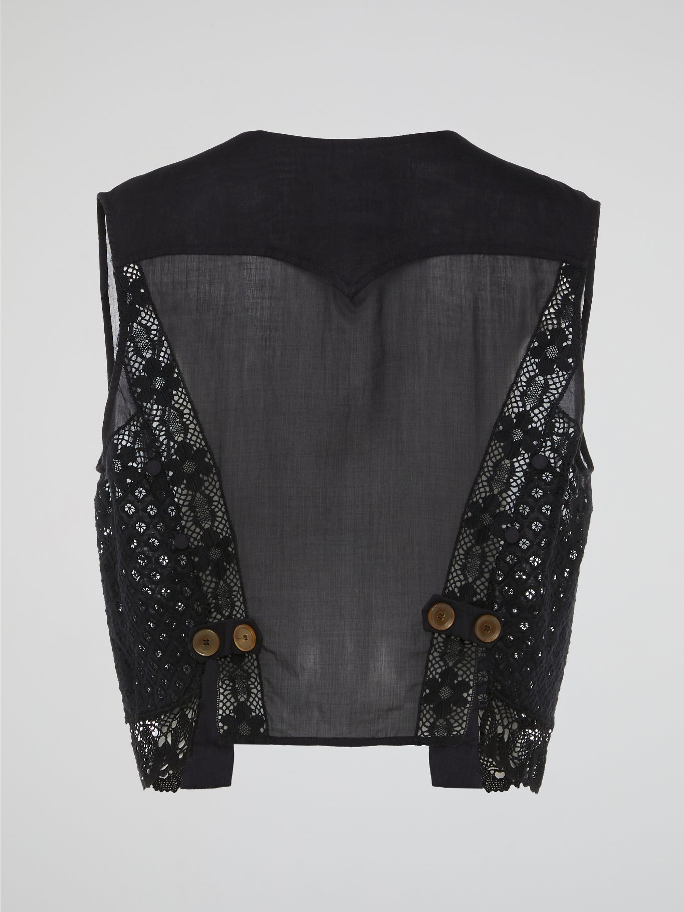 Black Enchantment Sheer Lace Vest