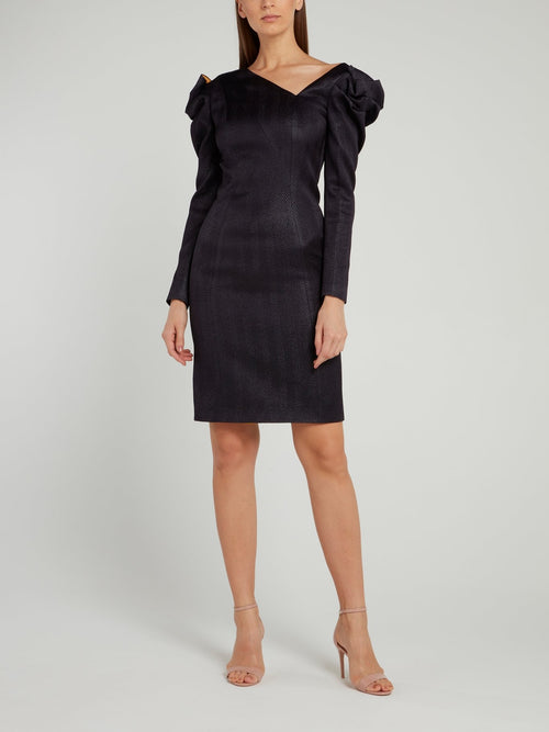 Chevron Pattern Juliet Sleeve Dress