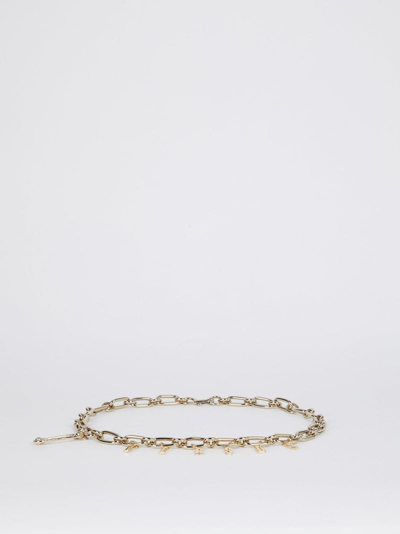 Logo Embellished Chain Belt