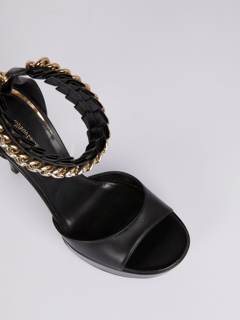 Chain Ankle Strap High Heel Sandals