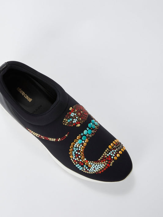 Multi-Stud Snake Slip On Sneakers