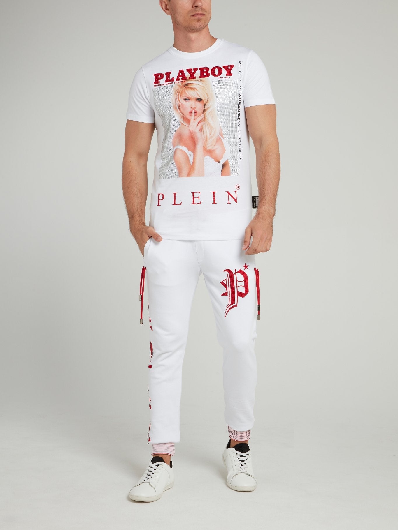White Studded Playboy T-Shirt