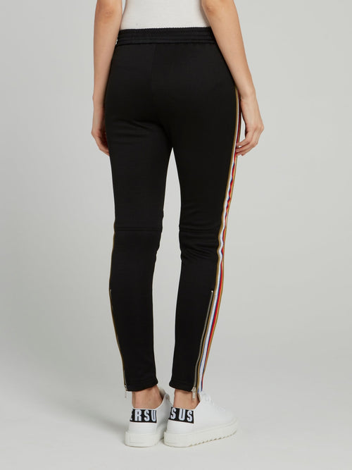 Black Side Stripe Active Trousers